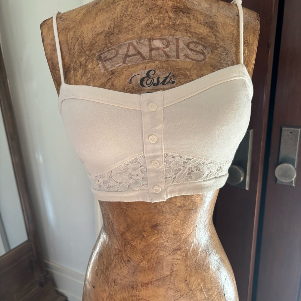 Cream Lace Trim Bralette
